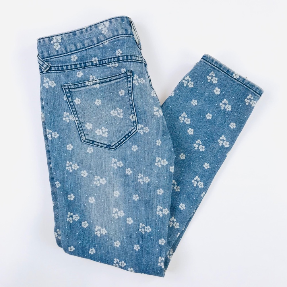 Free People floral print skinny jeans